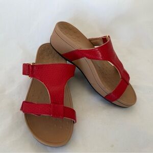 Vionic Ellie Women's Platform Slide Sandals Size 6 Red Orthotic Adjustable